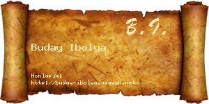 Buday Ibolya névjegykártya
